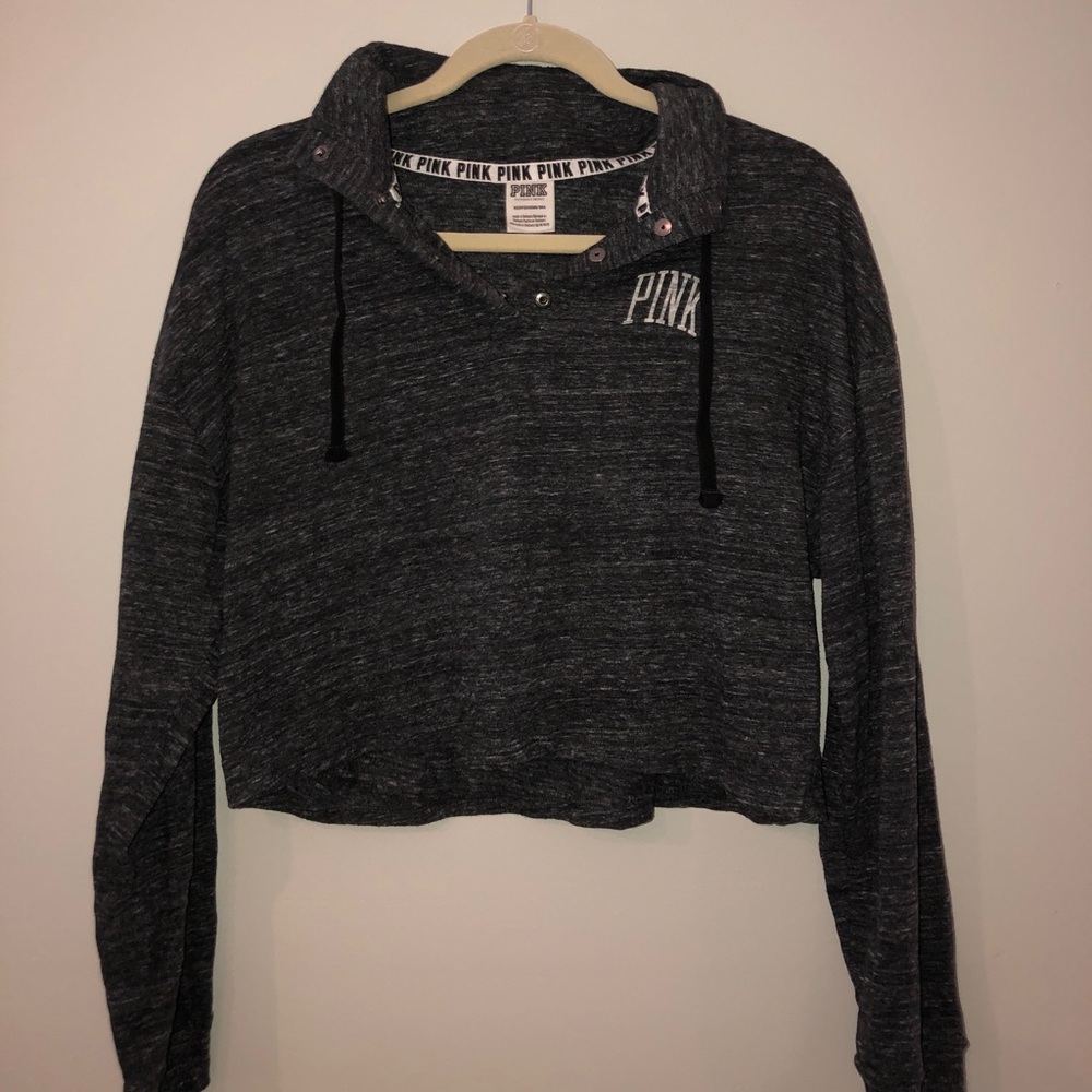 PINK Long Sleeve Crop Top